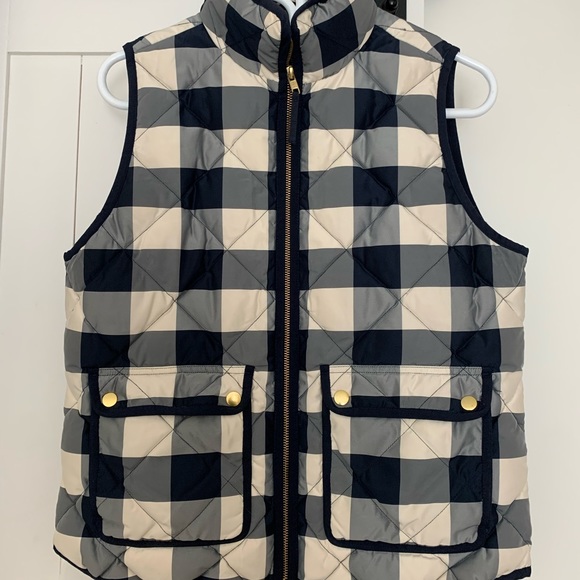 J. Crew Plaid Quilted Puffer Vest (S) - Picture 1 of 6